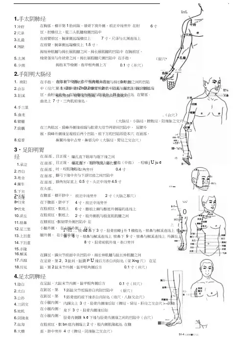 中医学院十二经脉重点穴位取穴及循行图