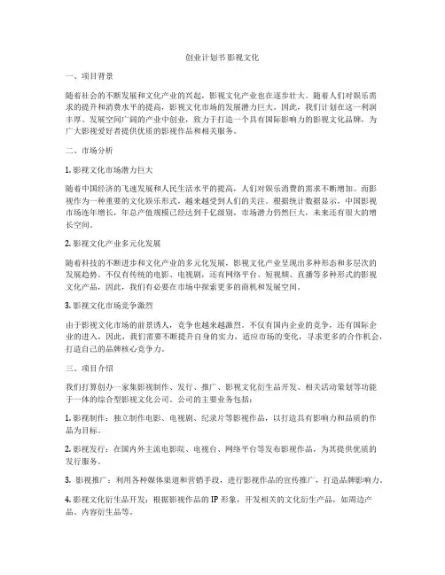 创业计划书 影视文化