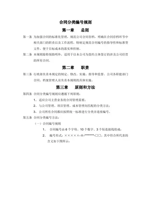 合同分类编号规则