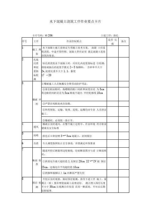 铁路隧道工程施工作业要点示范卡片_7cc73bde
