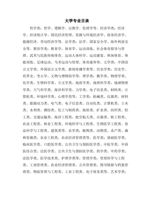 大学专业目录