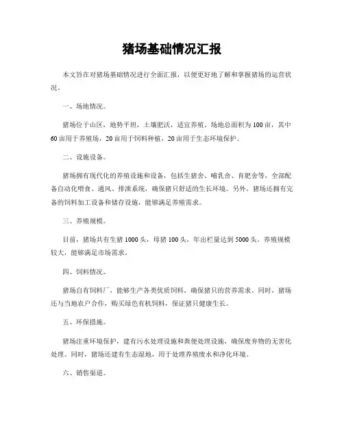 猪场基础情况汇报