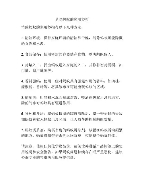 消除蚂蚁的家用妙招