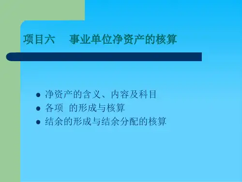 事业单位净资产的核算
