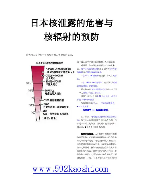 日本核泄露的危害与核辐射的预防