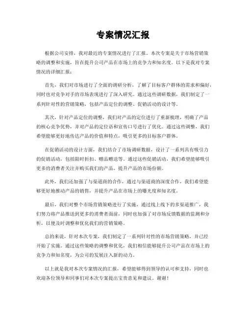 专案情况汇报