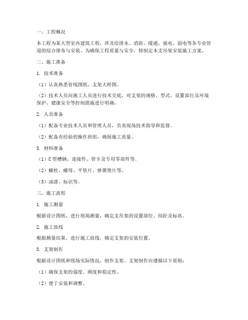 支吊架安装施工方案
