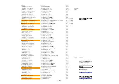 上海嘉定区外资企业名录