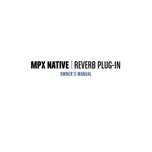 Lexicon MPX Native Reverb插件商品说明书