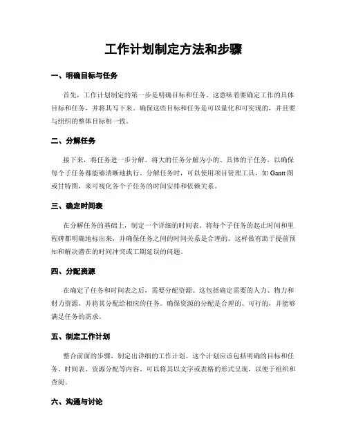 工作计划制定方法和步骤
