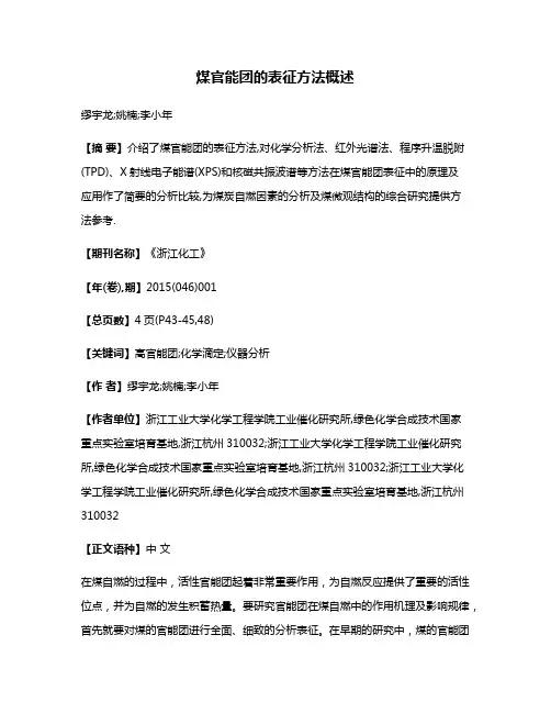 煤官能团的表征方法概述