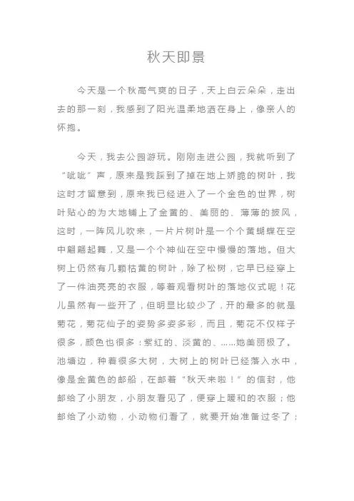 秋天即景400字作文,动静结合