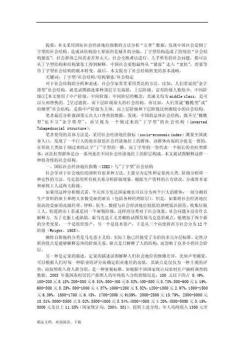 中国经济丁字型社会结构与结构紧张