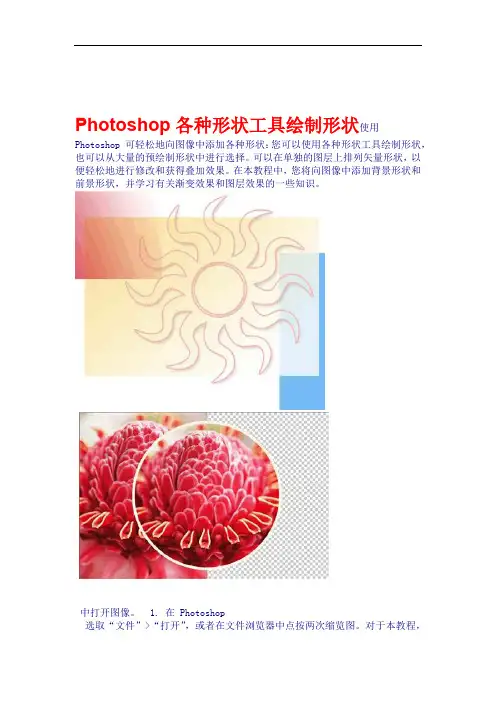 Photoshop各种形状工具绘制形状