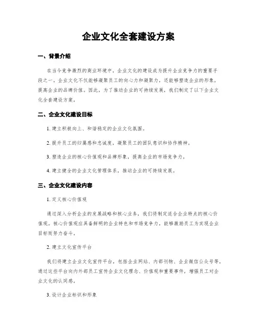 企业文化全套建设方案