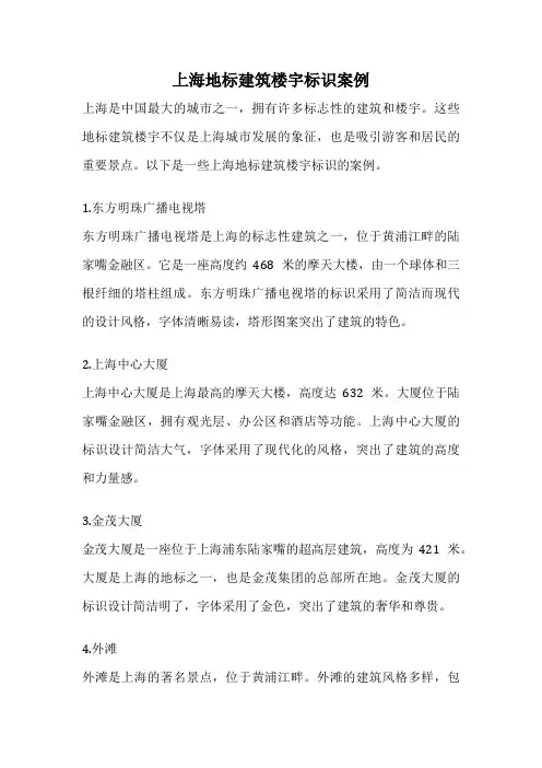 上海地标建筑楼宇标识案例