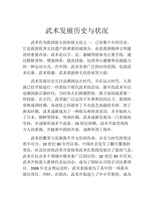武术发展历史与状况