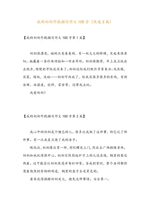 我的奶奶外貌描写作文100字(优选3篇)