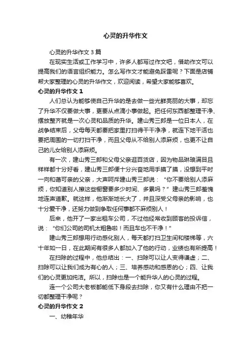 心灵的升华作文