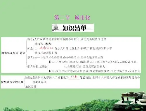 《高考风向标》2012年高考地理一轮复习 第二部分 第八章 第二节 城市化课件