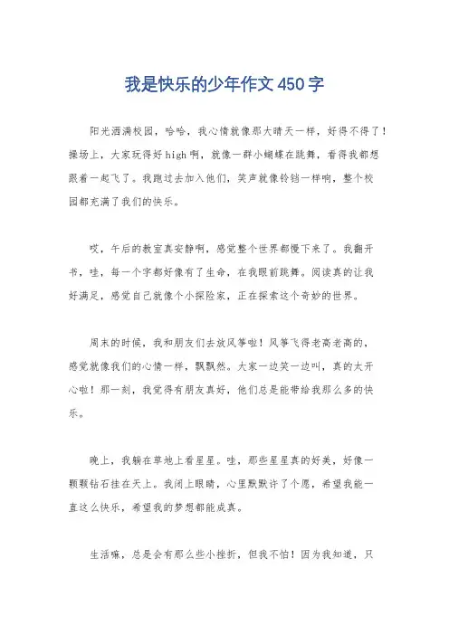 我是快乐的少年作文450字
