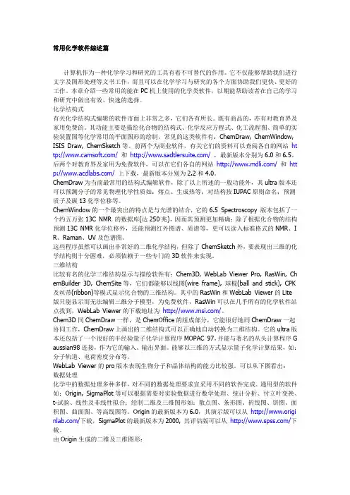 常用化学软件综述