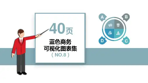 40页蓝色商务可视化图表集PPT模版