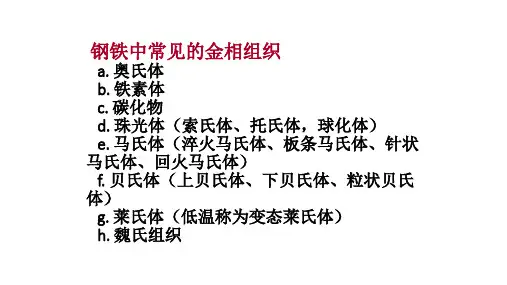 12、钢铁中常见的金相组织