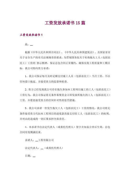 工资发放承诺书15篇_1