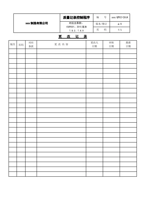 (ISO9001程序文件02质量记录控制程序)02质量记录控制程序