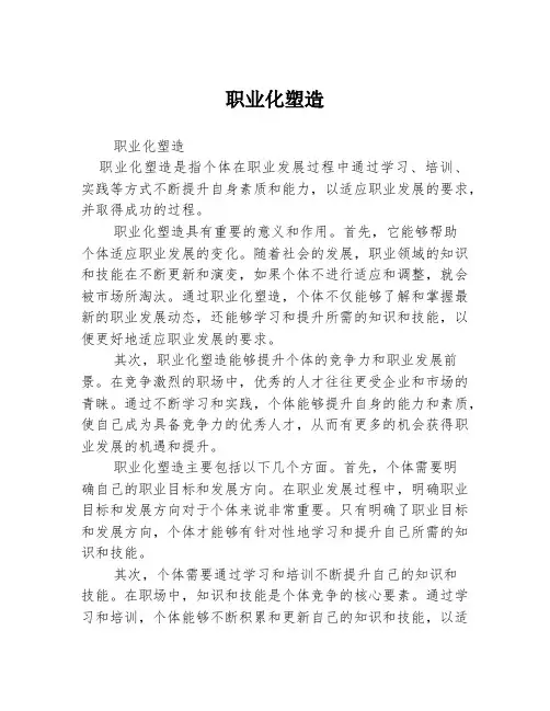 职业化塑造