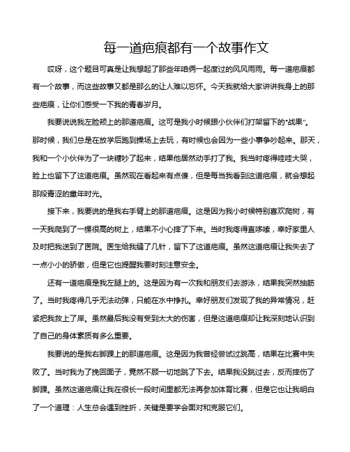 每一道疤痕都有一个故事作文