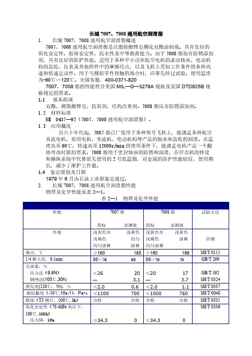 【免费下载】长城70077008通用航空润滑脂