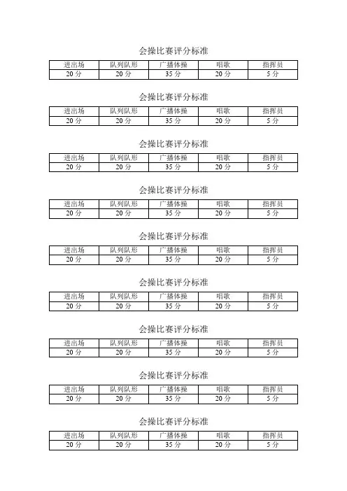 会操比赛评分标准
