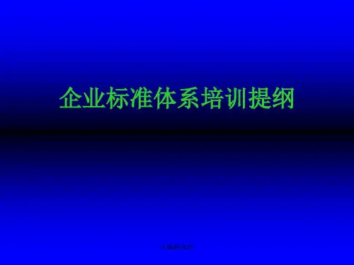 企业标准体系培训