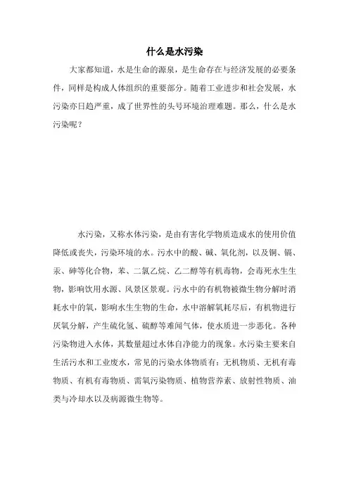 什么是水污染