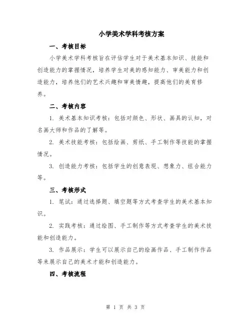 小学美术学科考核方案