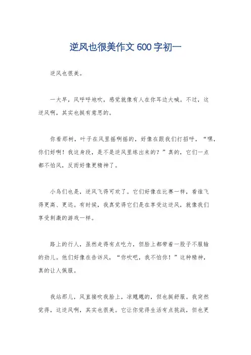 逆风也很美作文600字初一