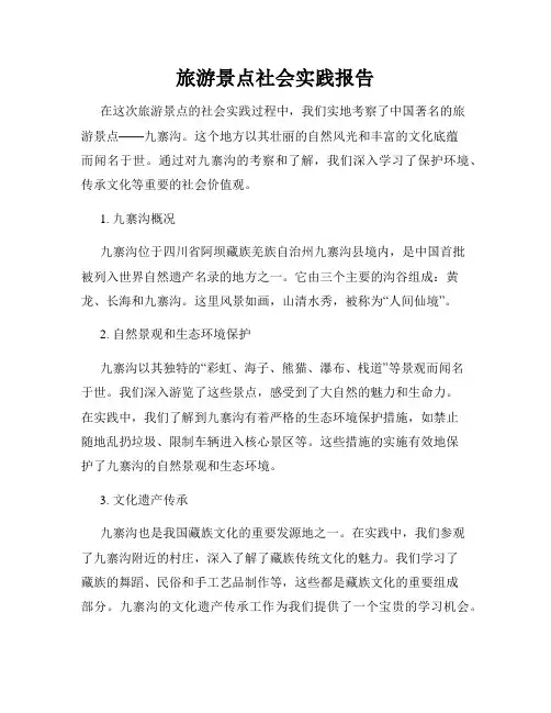 旅游景点社会实践报告