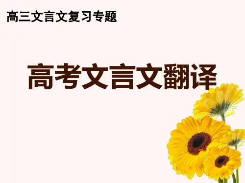 高考语文备考,文言文翻译公开课(共30张ppt)