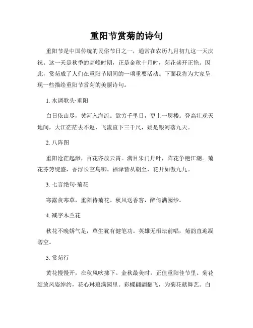重阳节赏菊的诗句