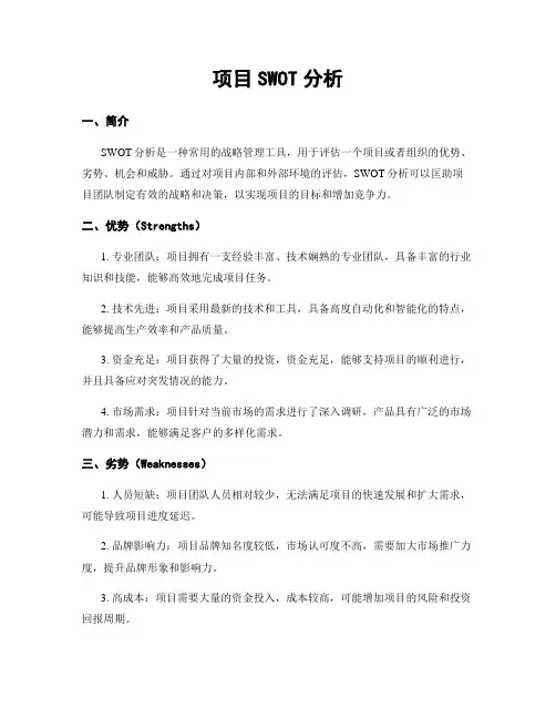项目SWOT分析