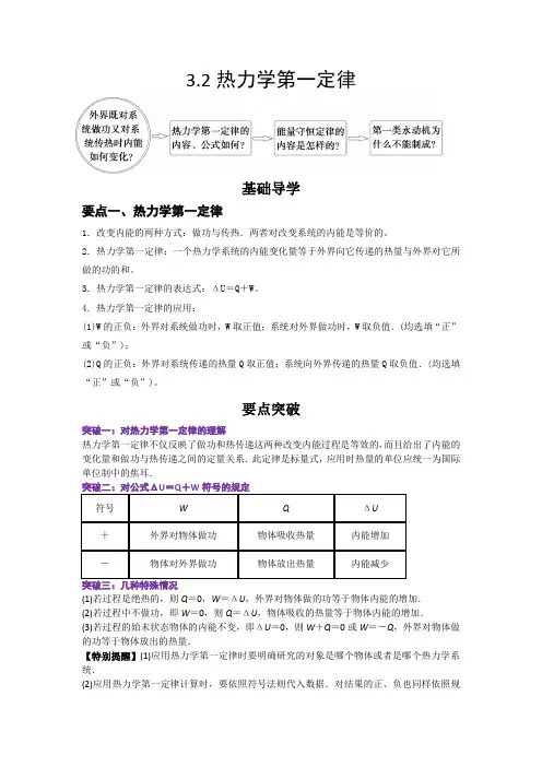 3.2热力学第一定律(原卷版)