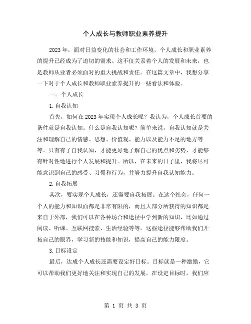 个人成长与教师职业素养提升