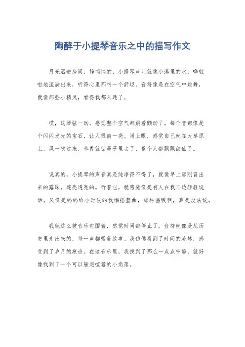 陶醉于小提琴音乐之中的描写作文