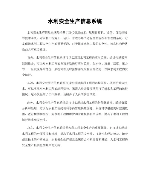 水利安全生产信息系统