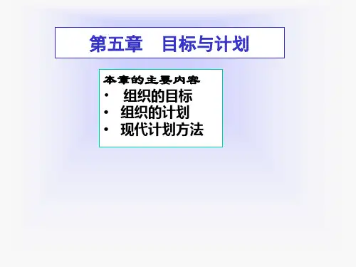 【管理学原理】第五章 目标与计划