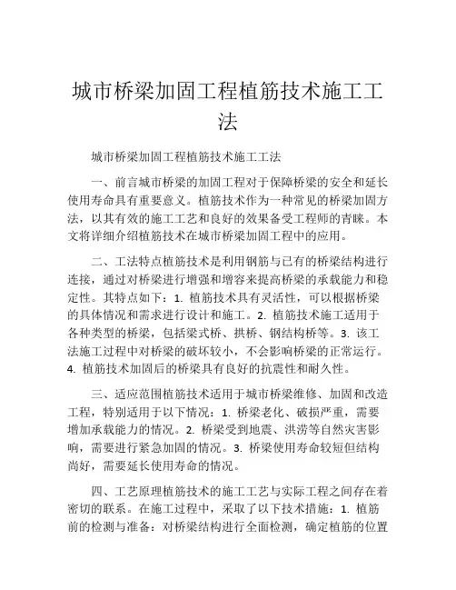 城市桥梁加固工程植筋技术施工工法
