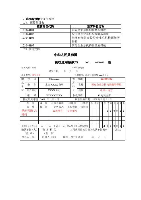 (1)`预算科目表