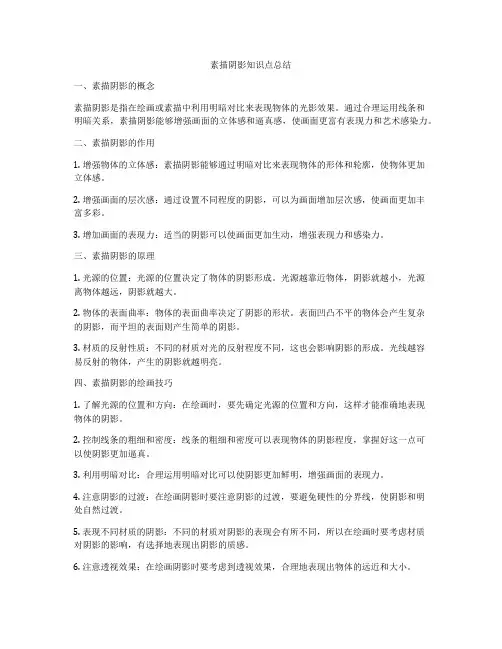 素描阴影知识点总结
